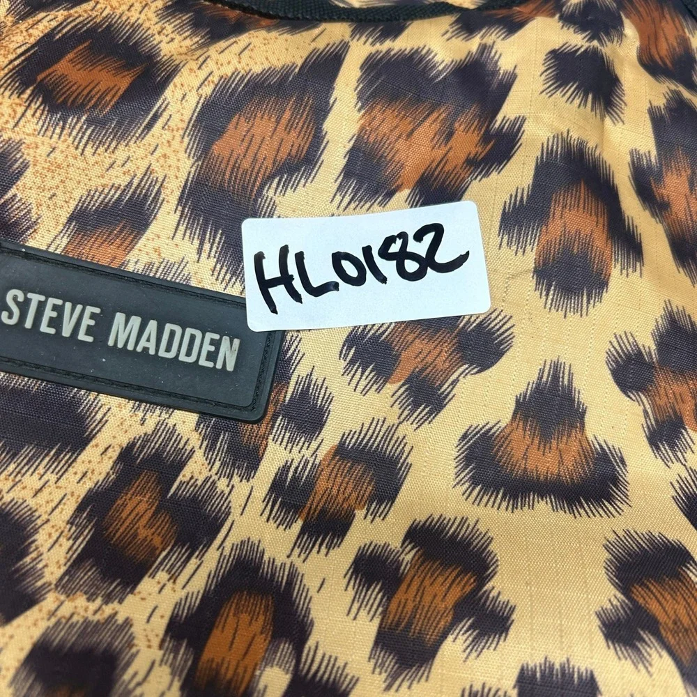 Steve Madden Womens Leopard Print Insulated Lunch Tote OS Brown Animal Pattern
